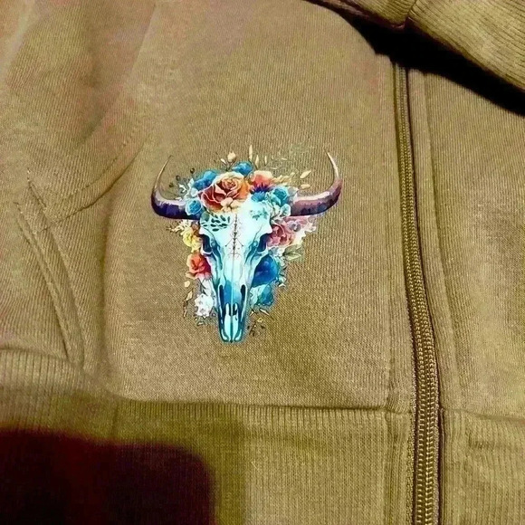 Cowgirl brown hoodie  size medium super cute - Picture 2 of 4